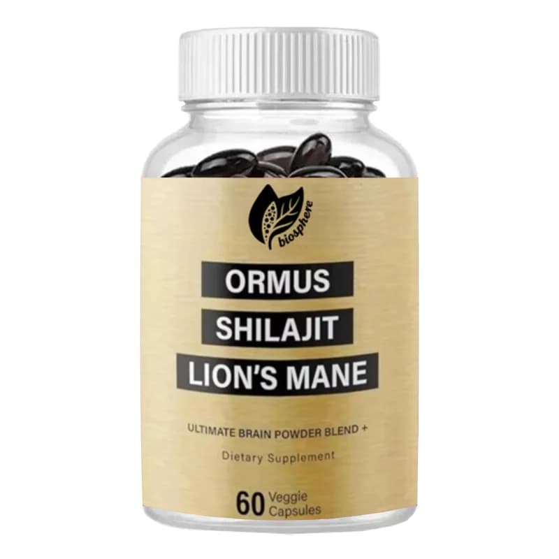 Ormus Shilajit Lion's Mane Hemp Protein Powder - L'Unica Miscela di Energia, Memoria e Concentrazione - 60 Capsule Vegetali