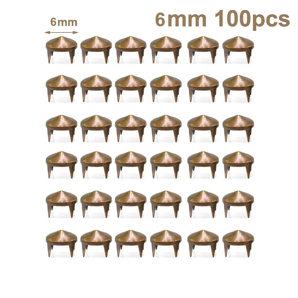 100 pz Nuovo 6-10mm 4 Artiglio Rivetti FAI DA TE Punk Rotondo Spike Borchie In Metallo Ottone Artigianale In Pelle Solido Unghie Vestiti/Borsa/Scarpe