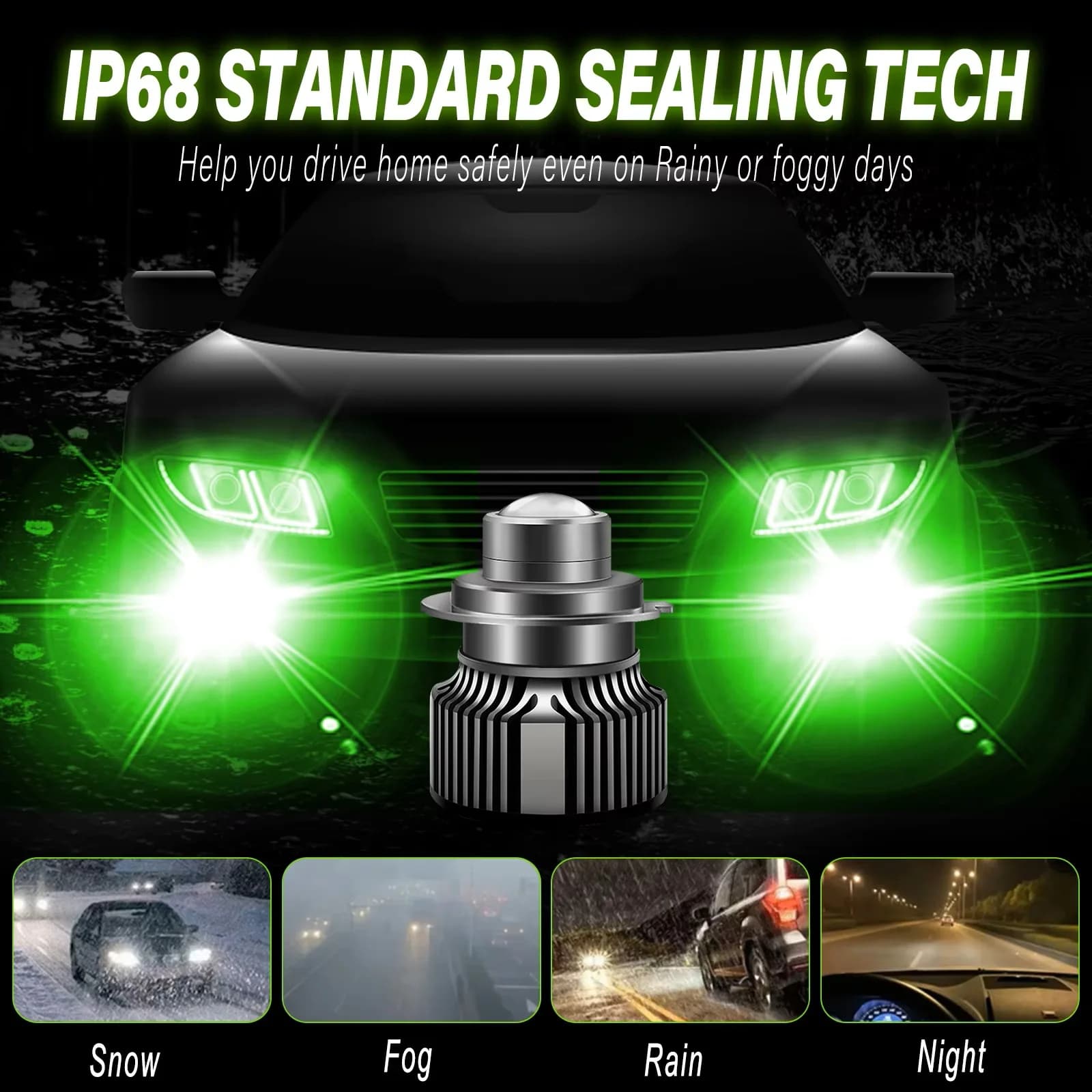 2 pezzi Led H7 H4 fari per proiettori lente 1:1 Wireless H11 H8 H9 Proiettore Led 9005 9006 HB3 faro per auto Mini lente fendinebbia