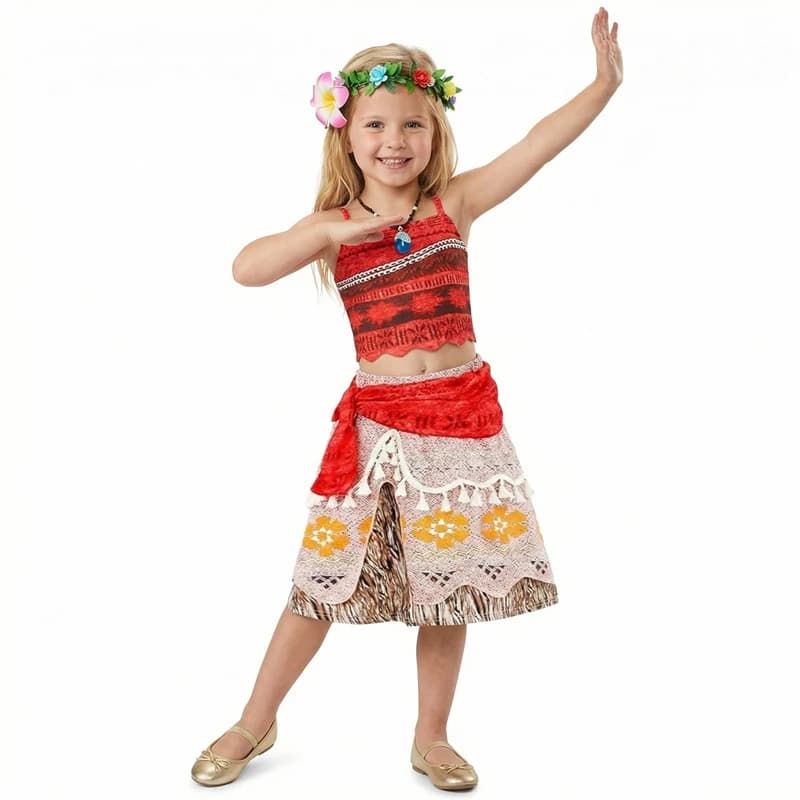 Set Princess Dress for Girls, Cosplay Costume, Christmas Outfit with Accessories, Theme Dress Ocean Adventure