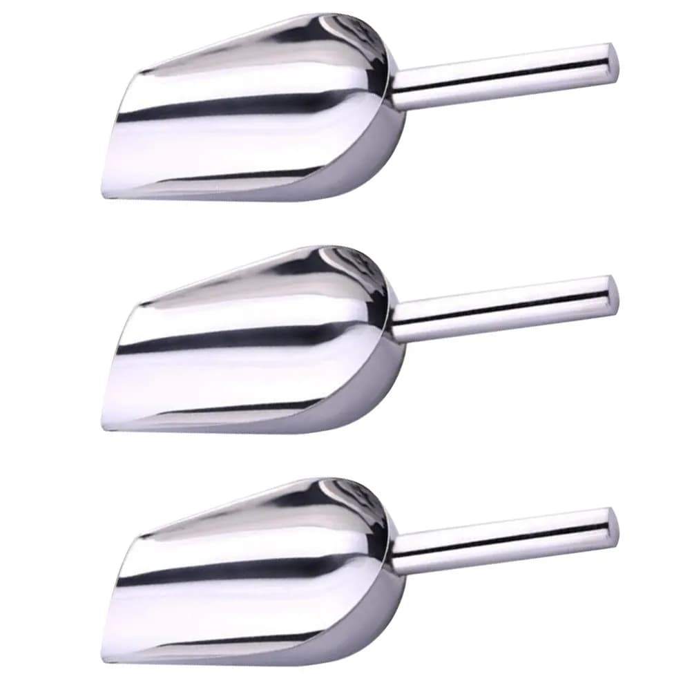 Set di 3 Paletta per Ghiaccio in Acciaio Inox, Piccole Palette per Congelatore, Caramelle, Noci, Fagioli, Frutta Secca, Uso in Cucina