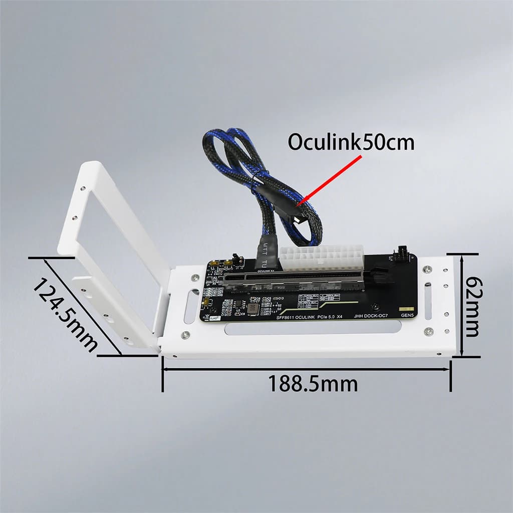 DOCK-OC7W PCIe5.0 X4 eGPU Oculink Dock per Scheda Grafica Esterna per Laptop GDP, Docking Station Esterna M.2 8611 Connessione Diretta
