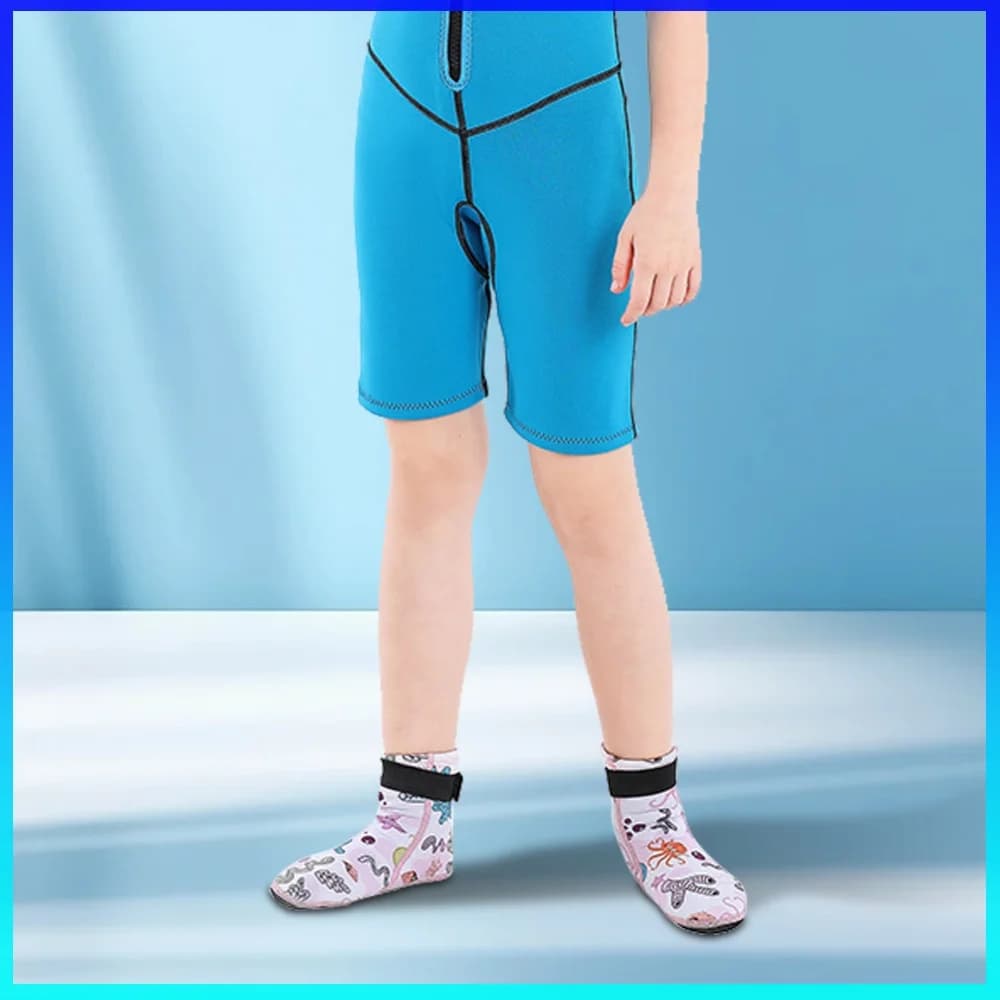 Kids Neoprene Water Socks Beach Socks Anti-slip Toddlers Diving Socks Adjustable Snorkeling Boots Keep Warm for Water Sports