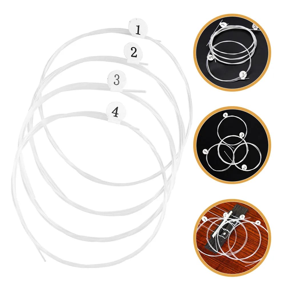 4 corde per ukulele in nylon trasparente, resistenti e di lunga durata, per un suono pulito, chiaro e dolce