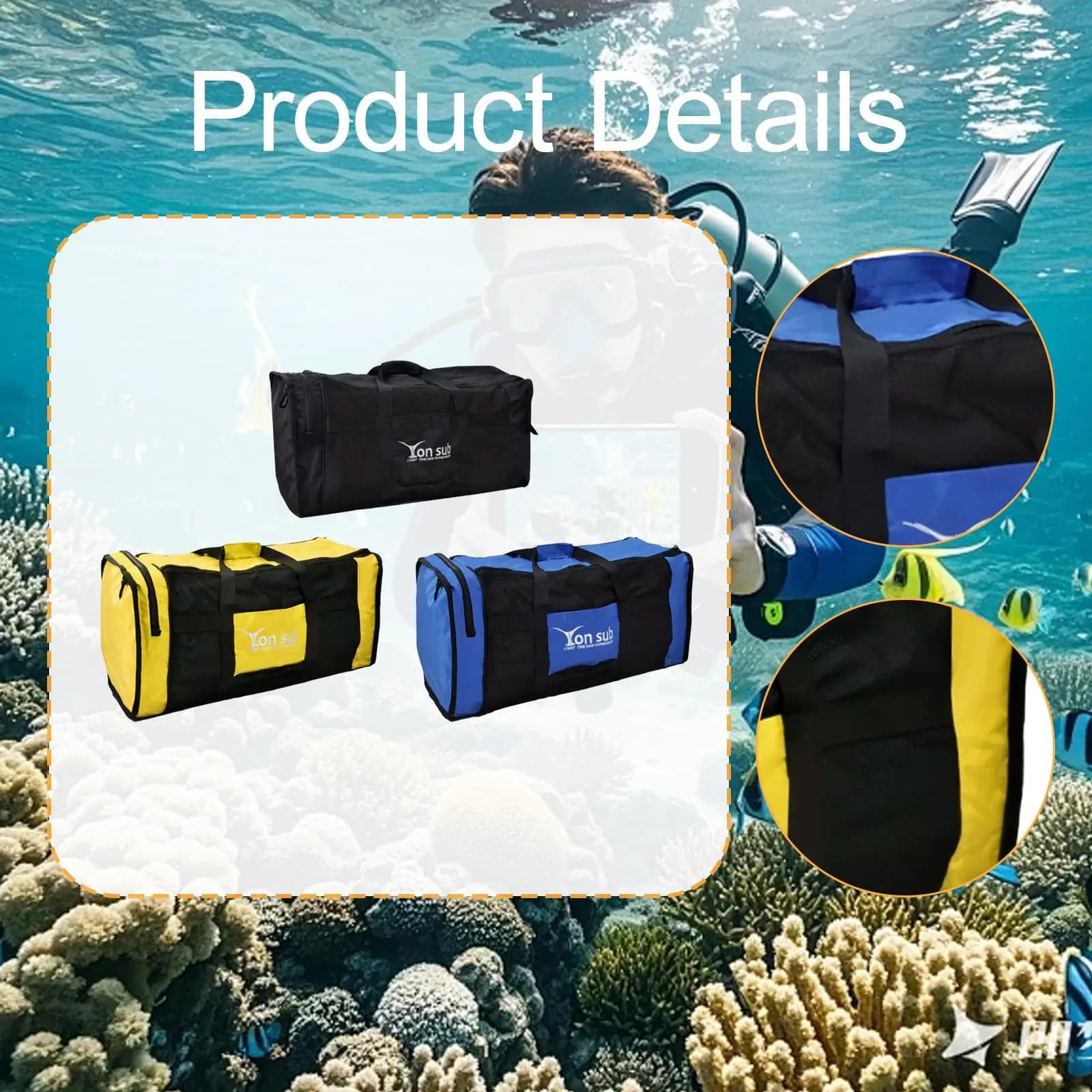 Scuba Diving Bag, Snorkeling Equipment Handbag, Water Sports Underwater Bag