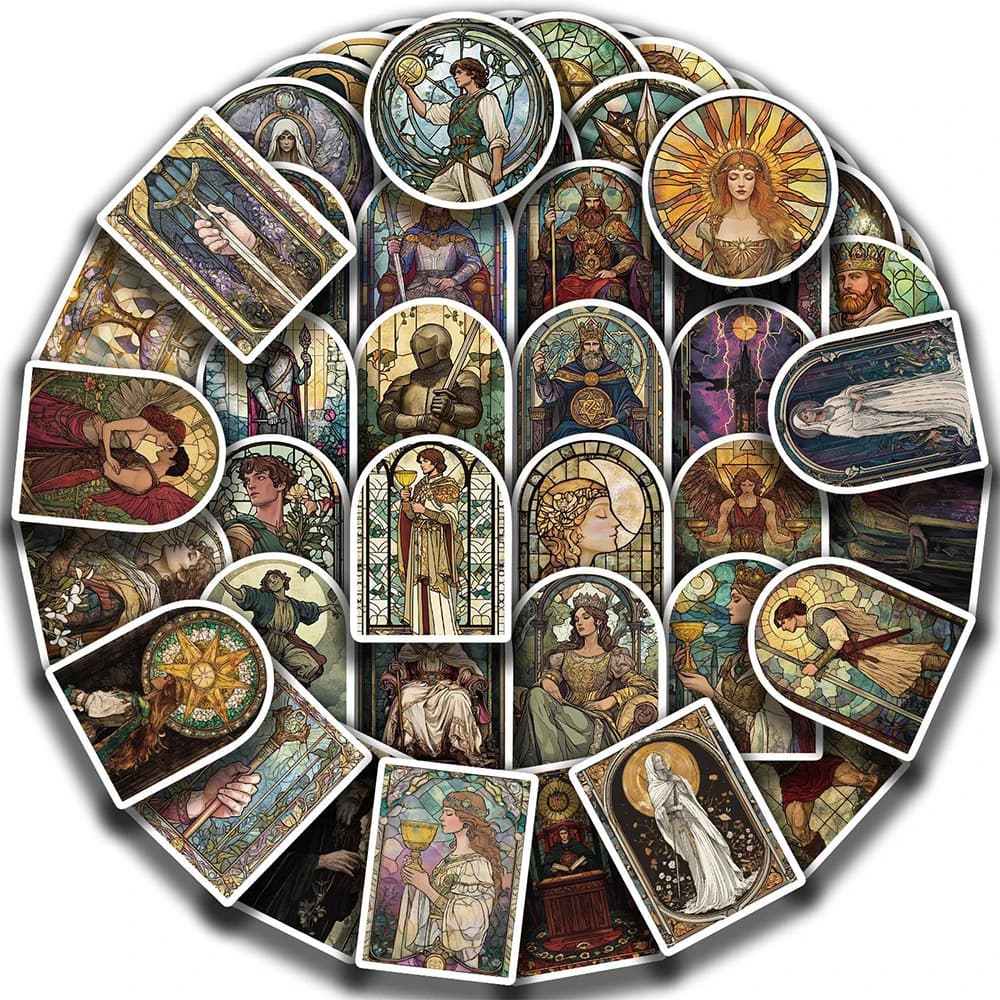 10/30/50pcs Del Fumetto Dell'annata Tarocchi di Vetro Carte Adesivi Estetica FAI DA TE Scrapbook Telefono Laptop Chitarra Divertente Graffiti Decalcomanie imballaggio