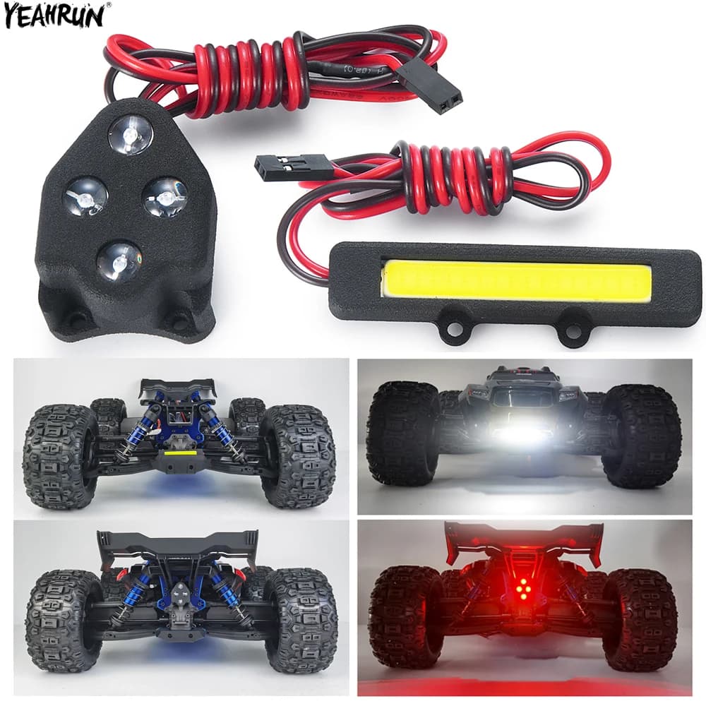 YEAHRUN Anteriore Posteriore HA CONDOTTO LA Luce Faretto Faro Fanale Posteriore Set Per 1/8 Sledge RC Crawler Decorazione Auto Parti FAI DA TE