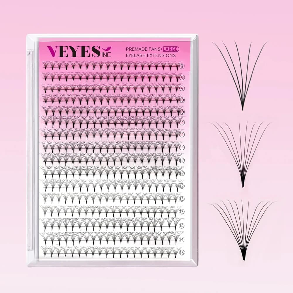 Veyes Inc NarrowPro Ventole prefabbricate Ciglia Veyelash 320 Ventole 5D 8D 10D Sottile Sottile Base a punta Morbida Volume russo Ventole Lash