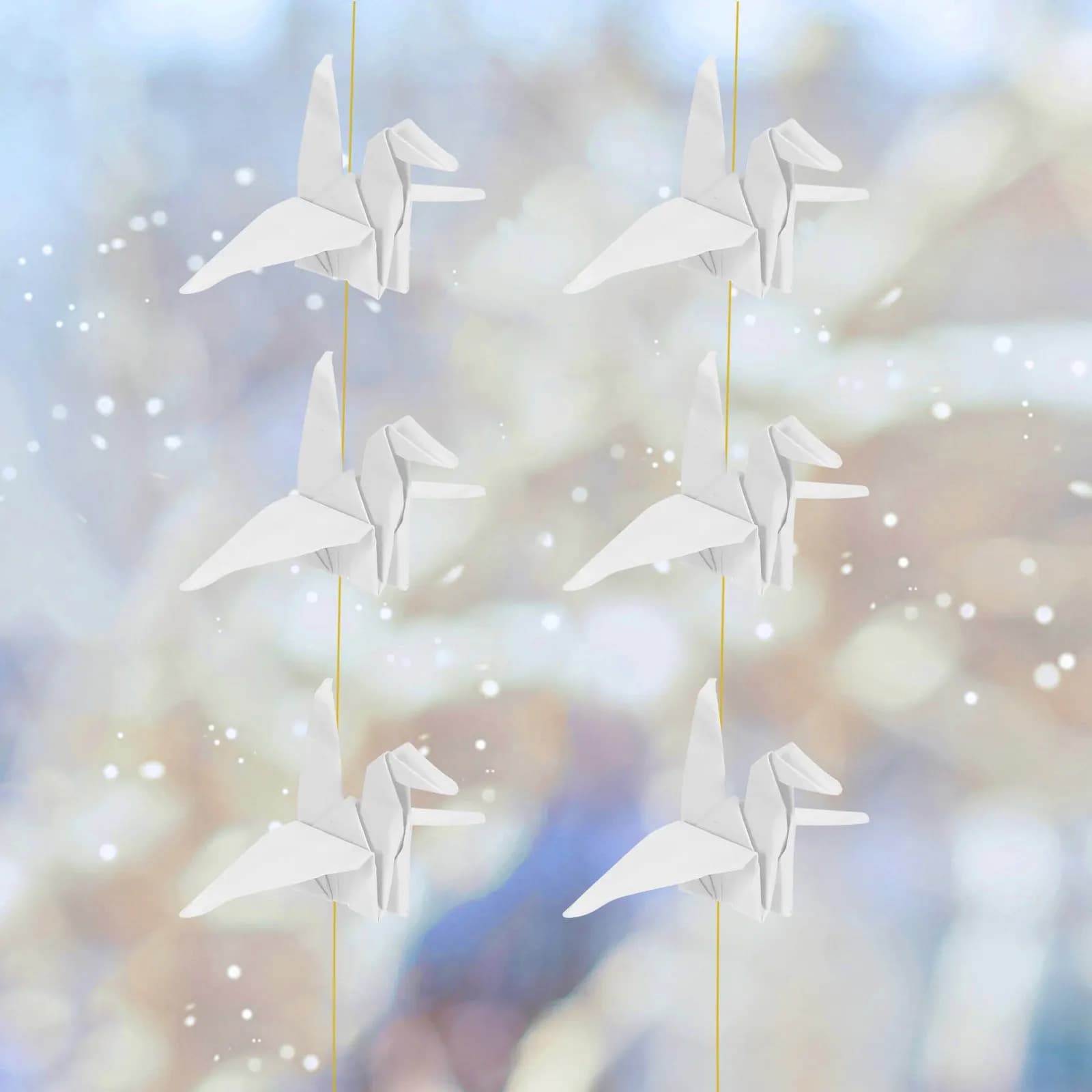 100Pcs White Origami Crane Ornaments Handcrafted Pre Folded Paper Cranes for Wedding Party Backdrop Decor Photo Ready Craft