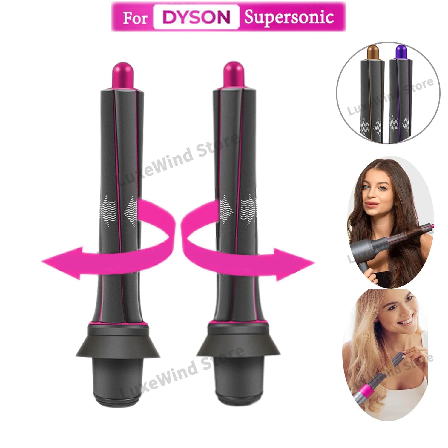 Accessori per Asciugacapelli Dyson Supersonic e Dyson Airwrap HS01/05/08, Barra per Arricciatura Lunga, Ugelli per Arricciatura Automatica 30mm