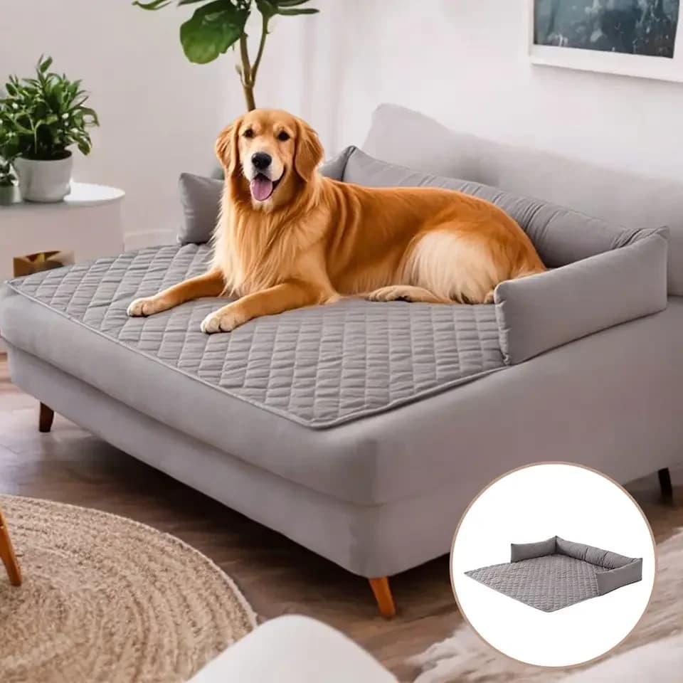 1pc Pet Sofa Bed, Slip-Resistant, Washable Couch Protector with Bolster Cushions, Furniture Cover for Pets, Dogs, Cats