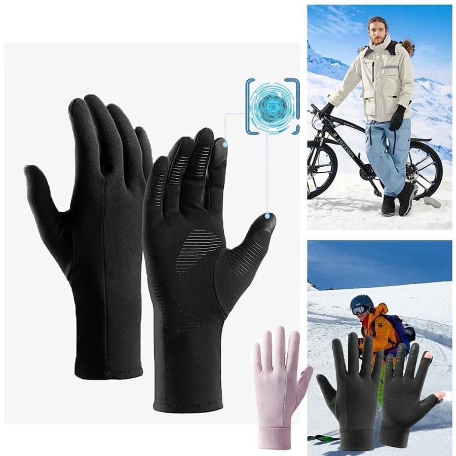 Ski Glove Covers Hot thermal gloves for touch screen, men's and women's suit Slim and lightweight cycling and racing winter gloves