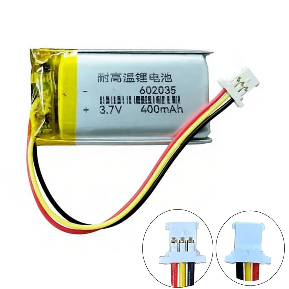 1-10PCS 3.7V 400mAh 602035 Rechargeable Lithium Polymer Battery With Molex 1.25 Ultra-thin 3P Plug For Bluetooth Headset Speaker
