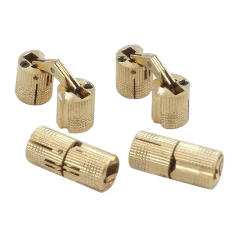 4 pezzi 8/10/12mm cerniere a barilotto di rame cilindrico nascosto armadio nascosto invisibile cerniere in ottone montaggio porta mobili Hardware