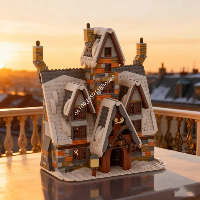 1176 pezzi MOC I tre scopa Hogsmeade Modello invernale Building Blocks Regalo di Natale fai da te Idea creativa Giocattolo di mattoni Compleanno
