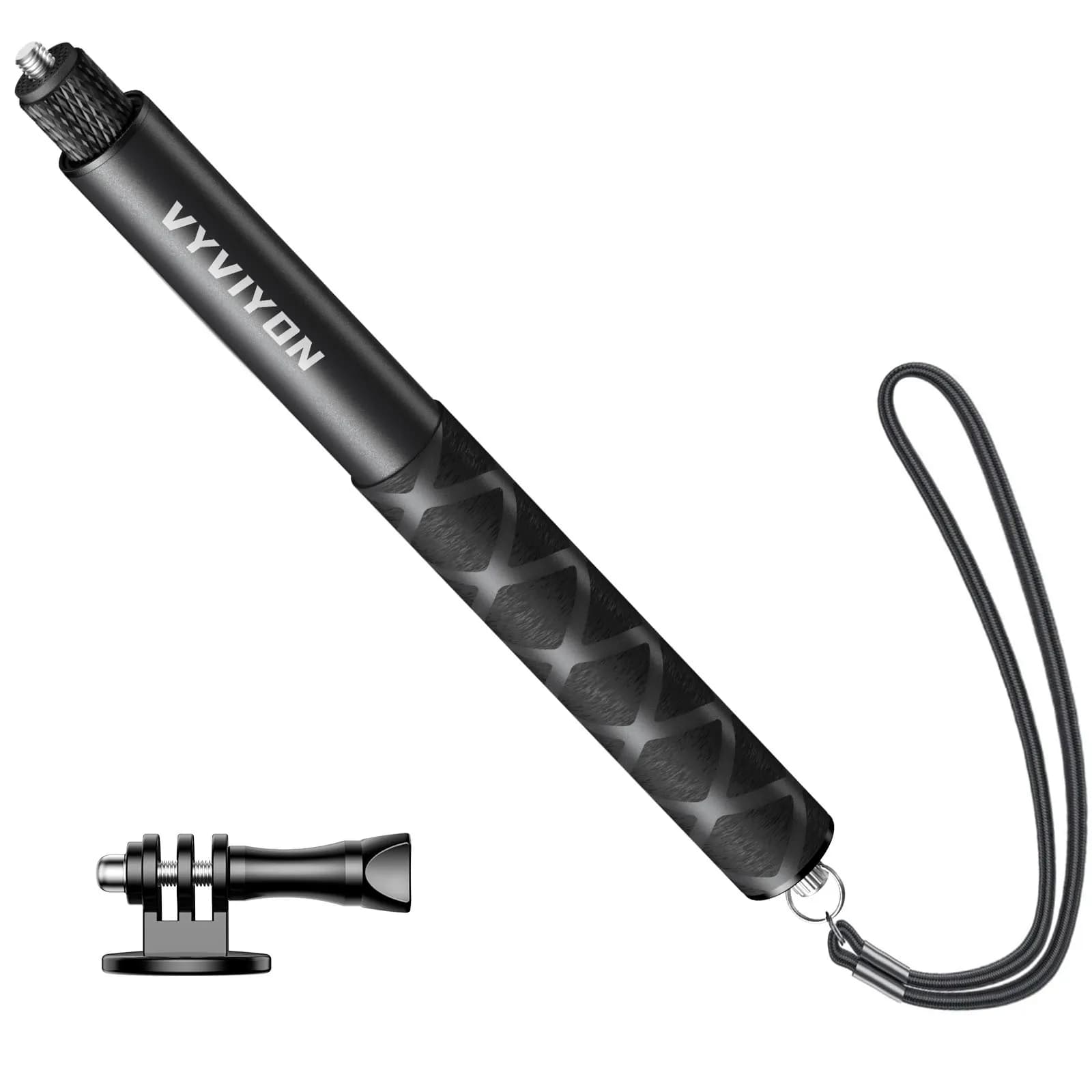 VYVIYON Bastone selfie invisibile da 114 cm, asta monopiede estesa da 1/4" con adattatore GoPro compatibile con la fotocamera sportiva Insta360