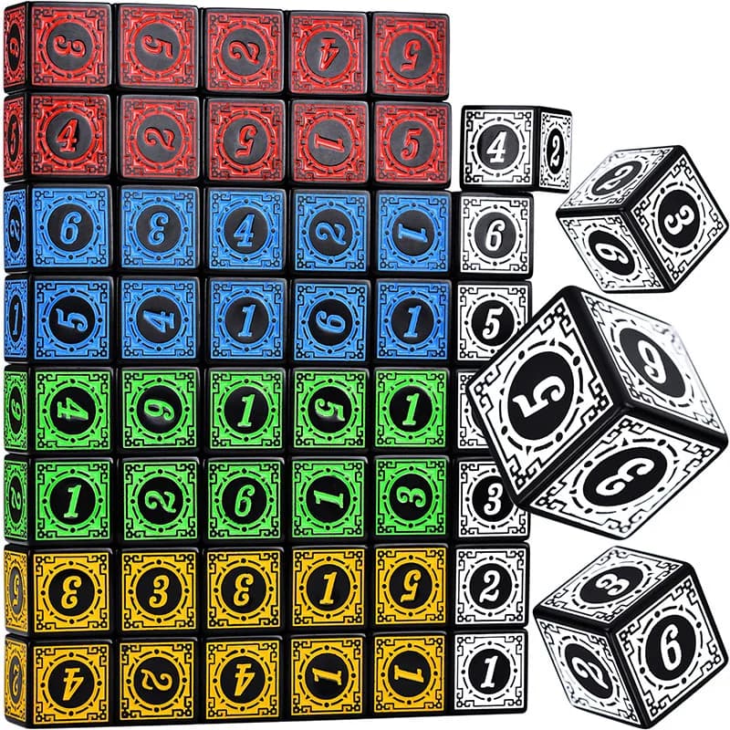 10 pz/set Set di Dadi Acrilici D6 Modello Intagliato Dadi Poliedro Gioco a 6 lati Dadi per RPG Dungeons and Dragons Gioco Da Tavolo