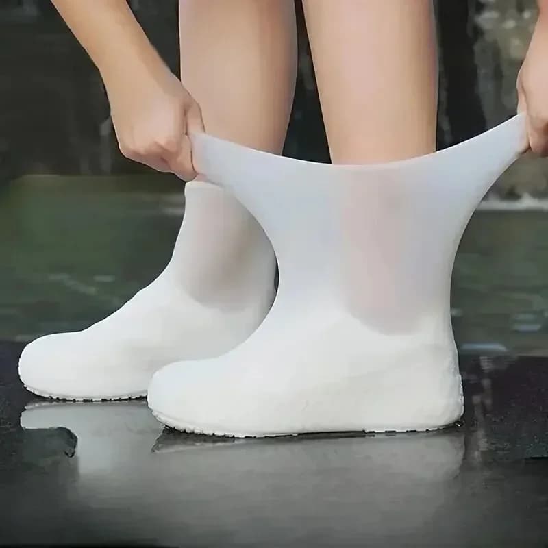1 Pair Rubber Rain Boot Overshoes for Outdoor Use, Silicone Waterproof Shoe Covers, Rainy Day Shoe Cover, Reusable Non-Slip Rain