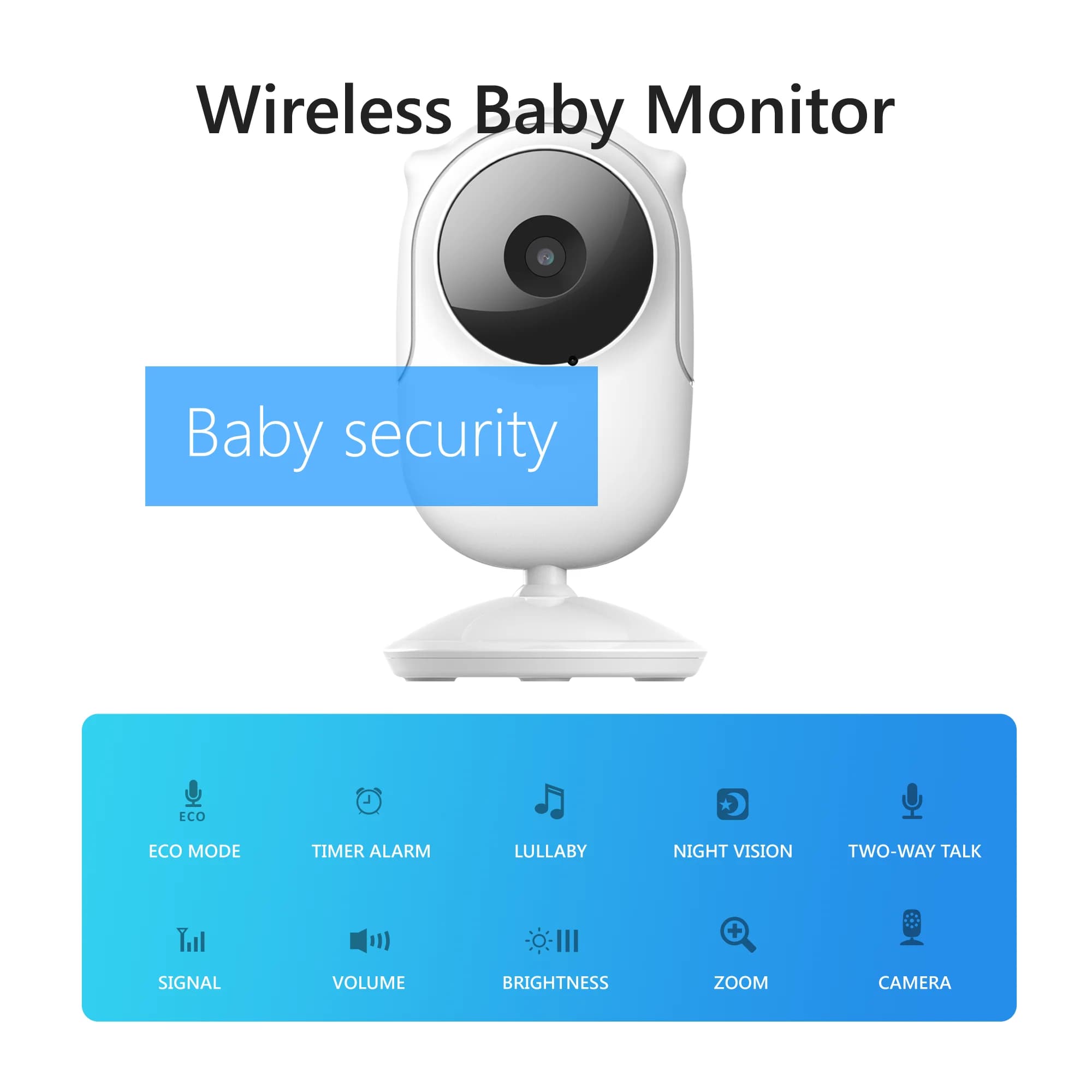Telecamera per baby sitter con visione notturna IR per monitoraggio della temperatura con schermo da 2,4 pollici