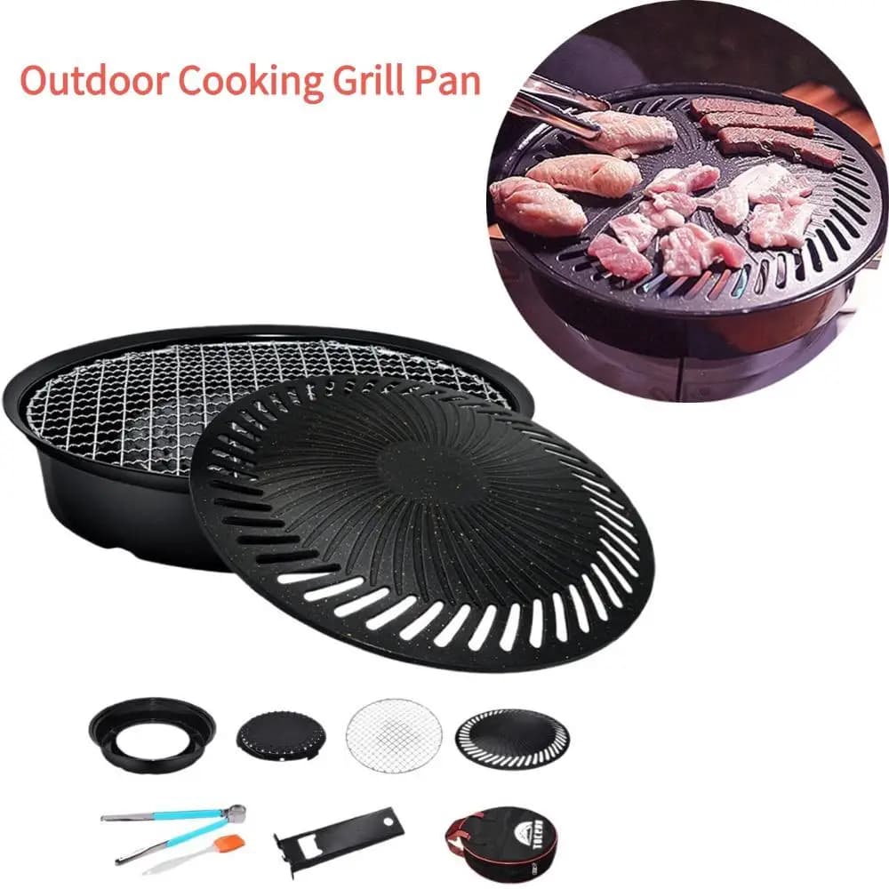 Grill for Korean barbecue without smoke, gas pan, non-stick gas stove plate, electric cooker, camping pan, grill accessories