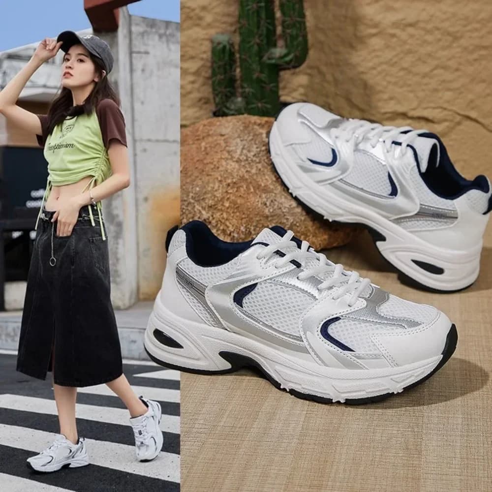 Scarpe Sportive da Donna Traspiranti con Punta Rotonda, Leggere e Comode, Scarpe Basse per Escursionismo all'Aperto