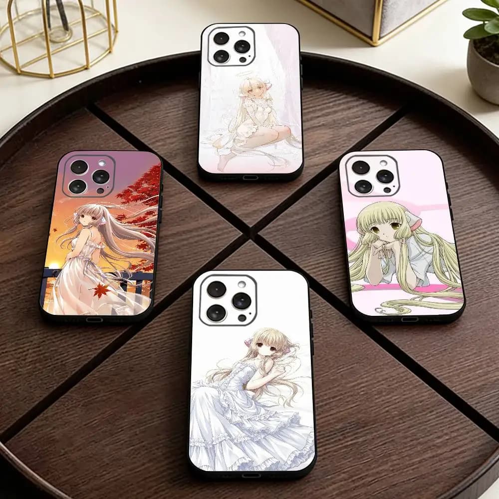 Anime Chobits Classic Phone Case For iPhone 17,16,15,14,13,12,11 Plus,Pro Max,XS,Soft Silicone Black Cover