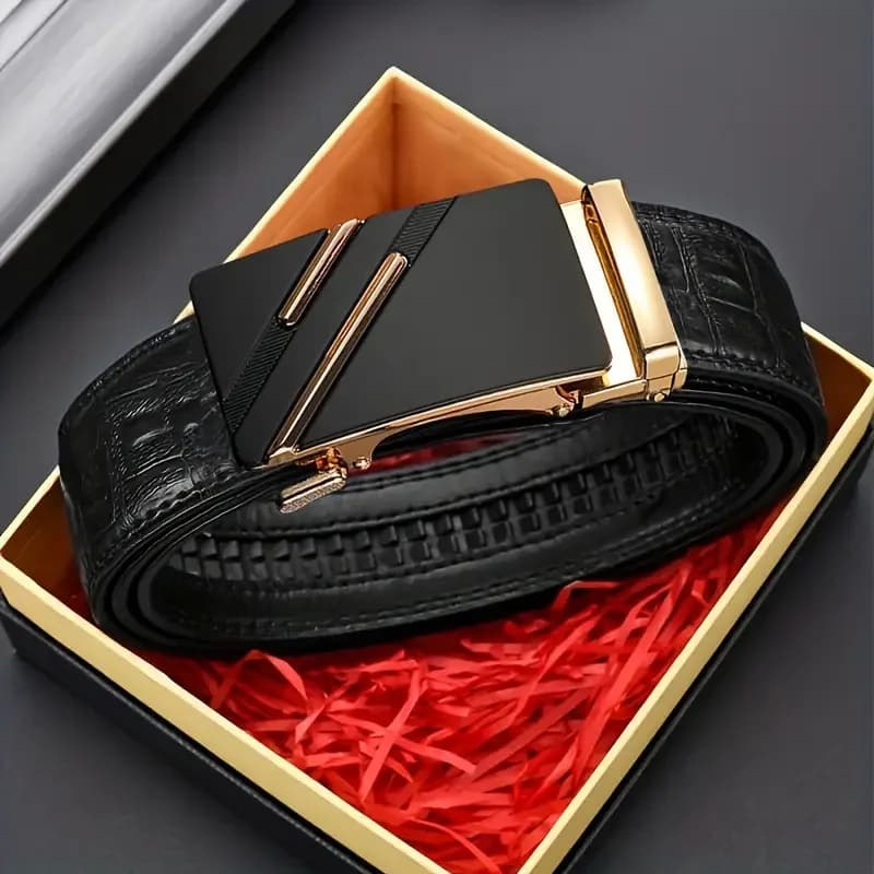 Men's Belt Leather Belt Metal Alloy Automatic Buckle Brand luxury design waist belt for men Men's Strap