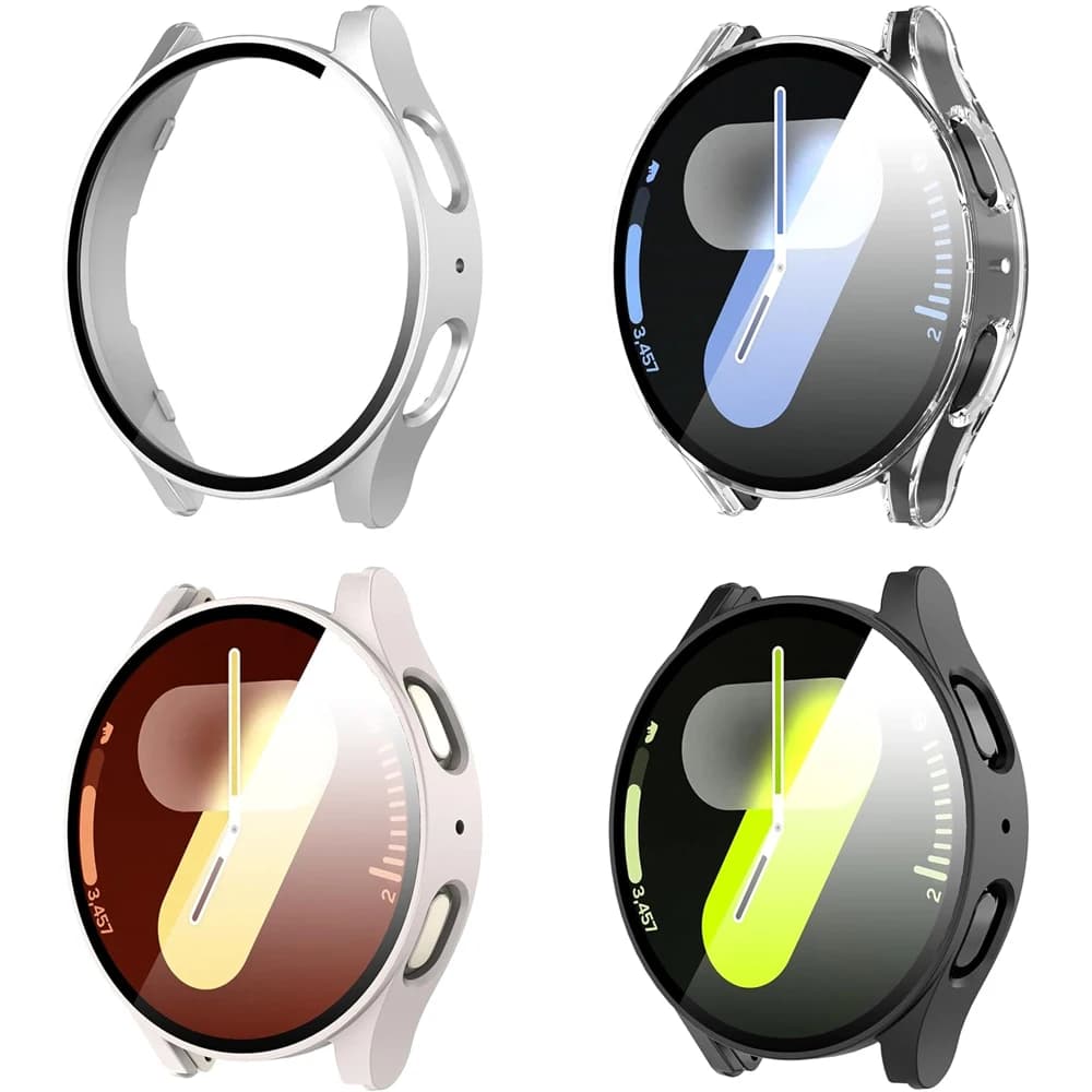 Case for Samsung Galaxy watch 4/5/6/7 44mm 40mm Protection for full screen Cover for tempered glass bumper for PC Galaxy watch 7