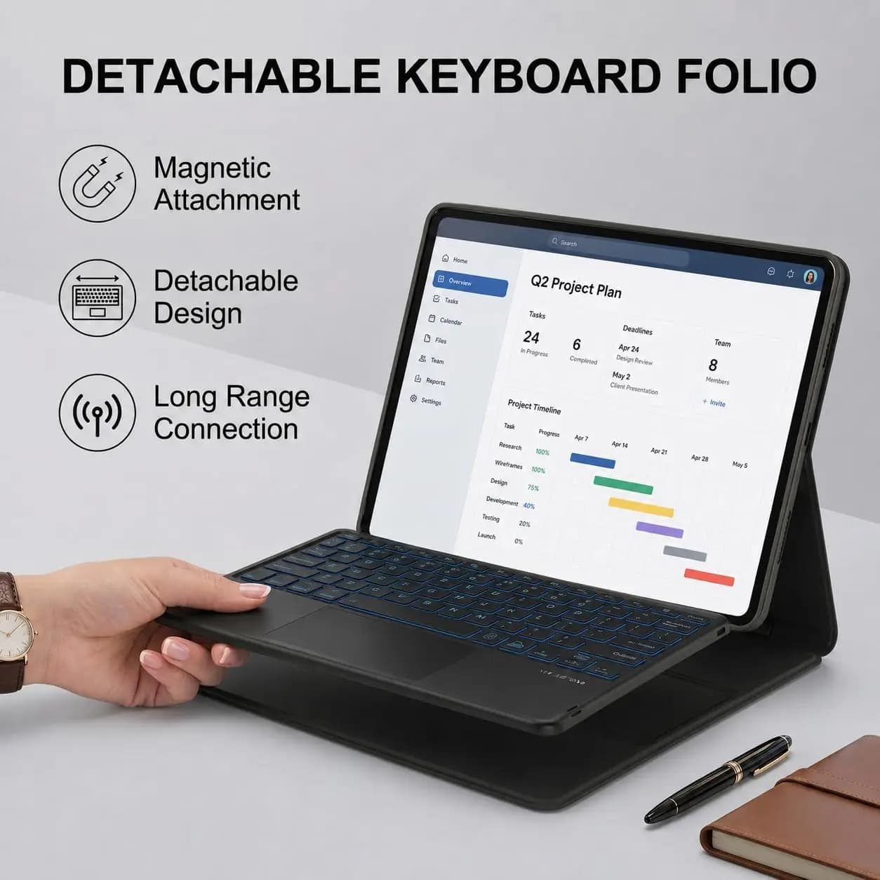 Tablet Cover for Lenovo Idea Tab Plus 12.1inch 2025 With Keyboard TB361FU/TB361ZU Detachable Teclado Funda for Idea Plus 12.1in