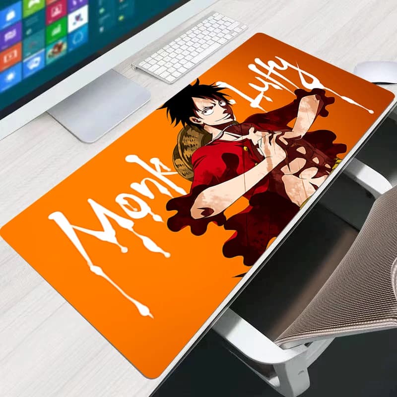 Tappetino per Mouse 90x40cm One Piece Luffy, Mousepad Esteso per Gamer, Tappetino per Scrivania e Tastiera da Gaming in Gomma Resistente