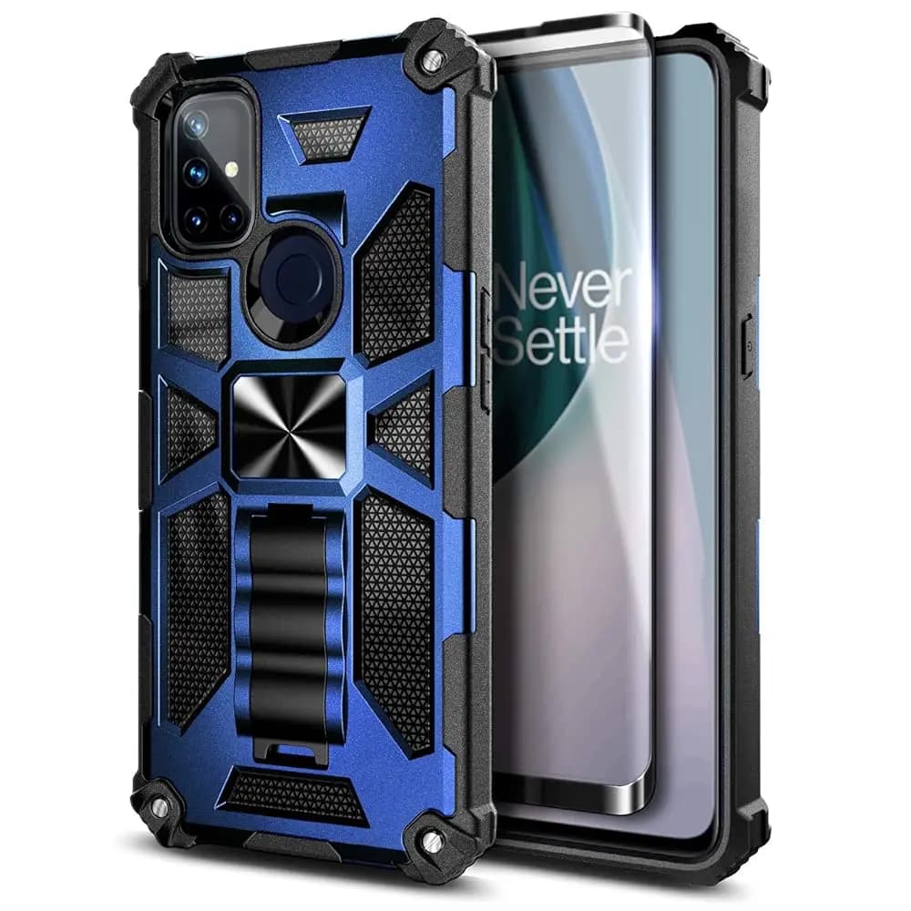 Custodia per OnePlus Nord N10 5G con protezione per lo schermo in vetro temperato (copertura massima), protezione completa antiurto [Milit]