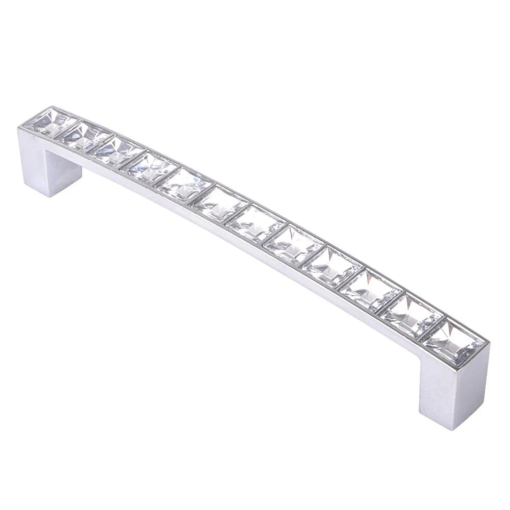 WOTT-Pack Da 8 Stile Europeo Quadrato Trasparente di Cristallo Strass Porta Per Mobili Armadio Armadio Cassetto Maniglia Manopole 12