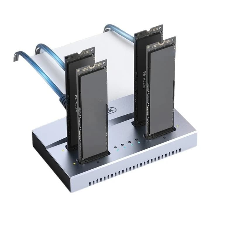 M.2 NVMe SSD Docking Station 4 Bay External Hard Disk Enclosure 40G High Speed Clone Box