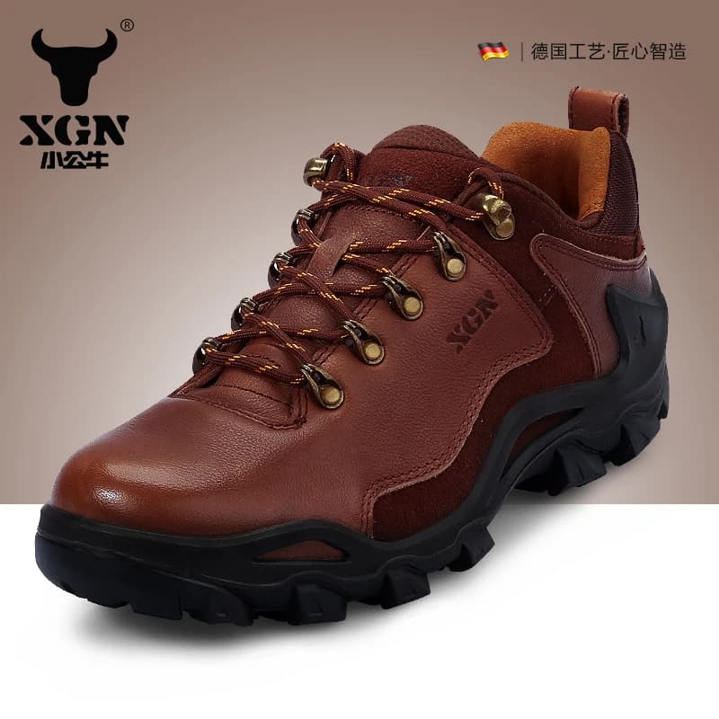 XGN Scarpe da trekking in pelle bovina Stivali da caccia impermeabili da uomo Stivali militari da combattimento tattici nel deserto Scarpe da ginnastica da trekking antiscivolo da passeggio