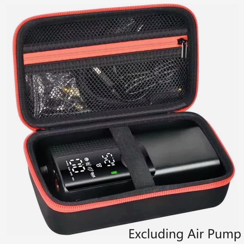 Scatola portaoggetti portatile per pompa d'aria per auto, durevole, in EVA, antiurto, in rete, organizer per accessori per auto, per manometro e strumenti