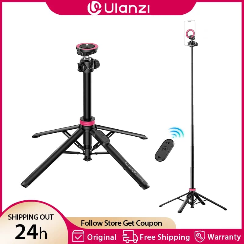 Ulanzi MT-44M 1.49M Magsafe Tripod Stand for Iphone Android Smartphone Camera DSLR Selfie Stick with 360° Ballhead for Vlog Live