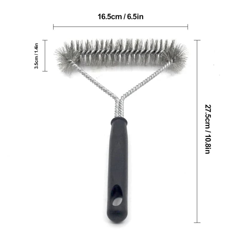 BBQ Grill Brush Stainless Steel Nylon Bristle Cleaner Rust Grease Remover For Gas Charcoal Grill Oven Outdoor Kitchen Tool