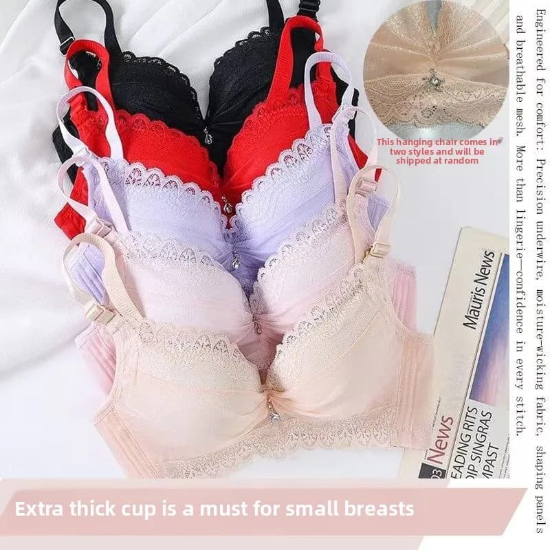 Reggiseno Ultra Push-Up con Supporto Laterale, Imbottitura 8cm Antiscivolo per Seno Piccolo, Reggiseno Senza Ferretto a Copertura Totale per Coppa A/B