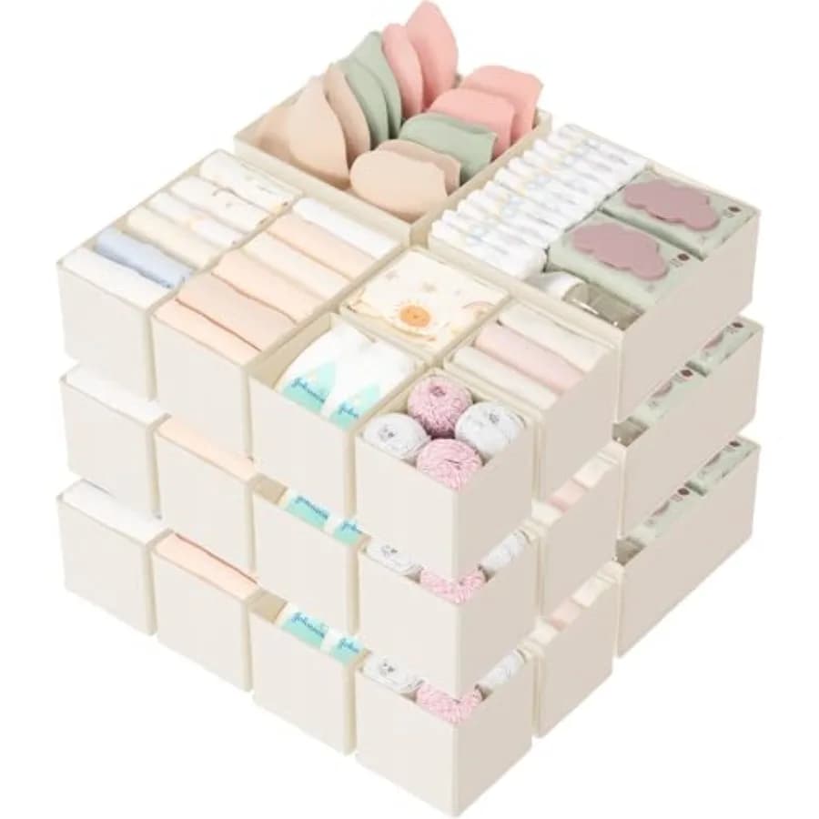 Set Organizzatore per Cassetti 18 Pezzi, Organizzatore per Armadi e Cassettiere per Vestiti dei Bambini, Divisori Pieghevoli per Armadio e Cassetti per Biancheria Intima, S