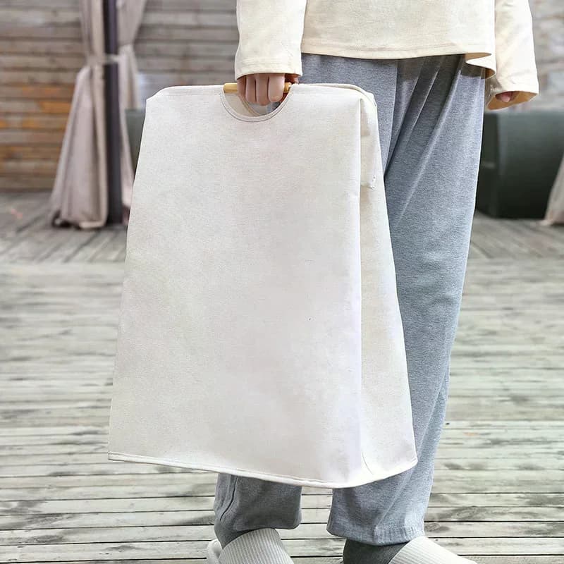 Waterproof Basket in Cotton and Linen, Organizer for Dirty Dresses, Foldable Bag for Conservation Various Items