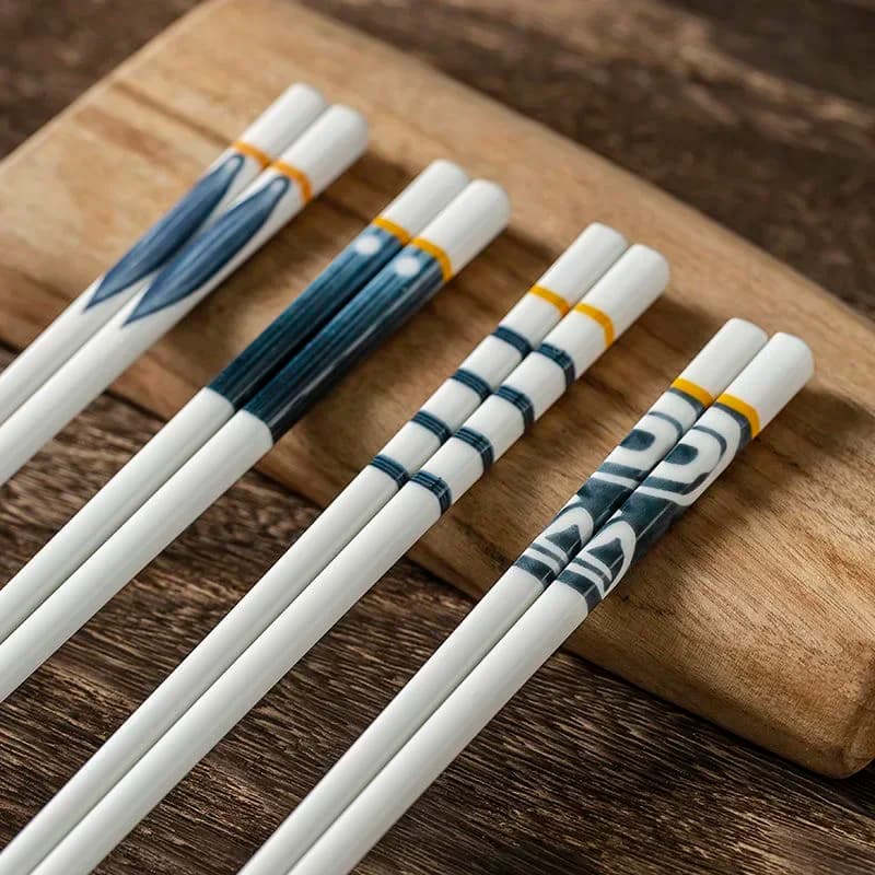 5 paia/set bacchette in ceramica stile giapponese bacchette lunghe in porcellana ossea bacchette per sushi regali per la tavola