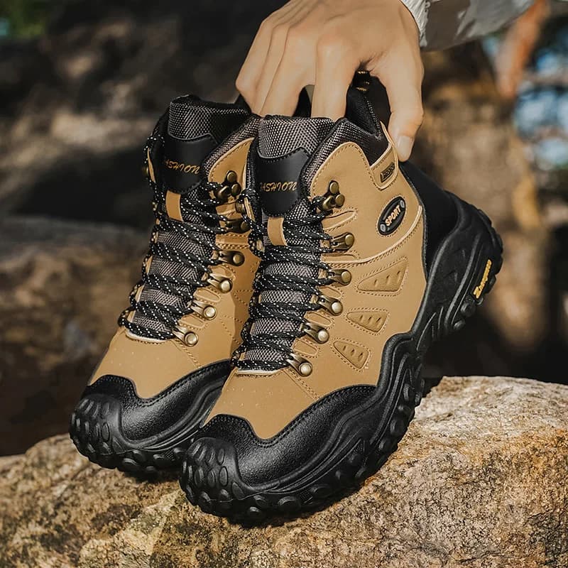 Men's Fashionable, Comfortable, Versatile High-Top Large-Size Outdoor Adventure Hiking Boots, Suitable for Outdoor Hiking, Mountain Climbing, and Travel Wear, Birthday Gift, Christmas Gift