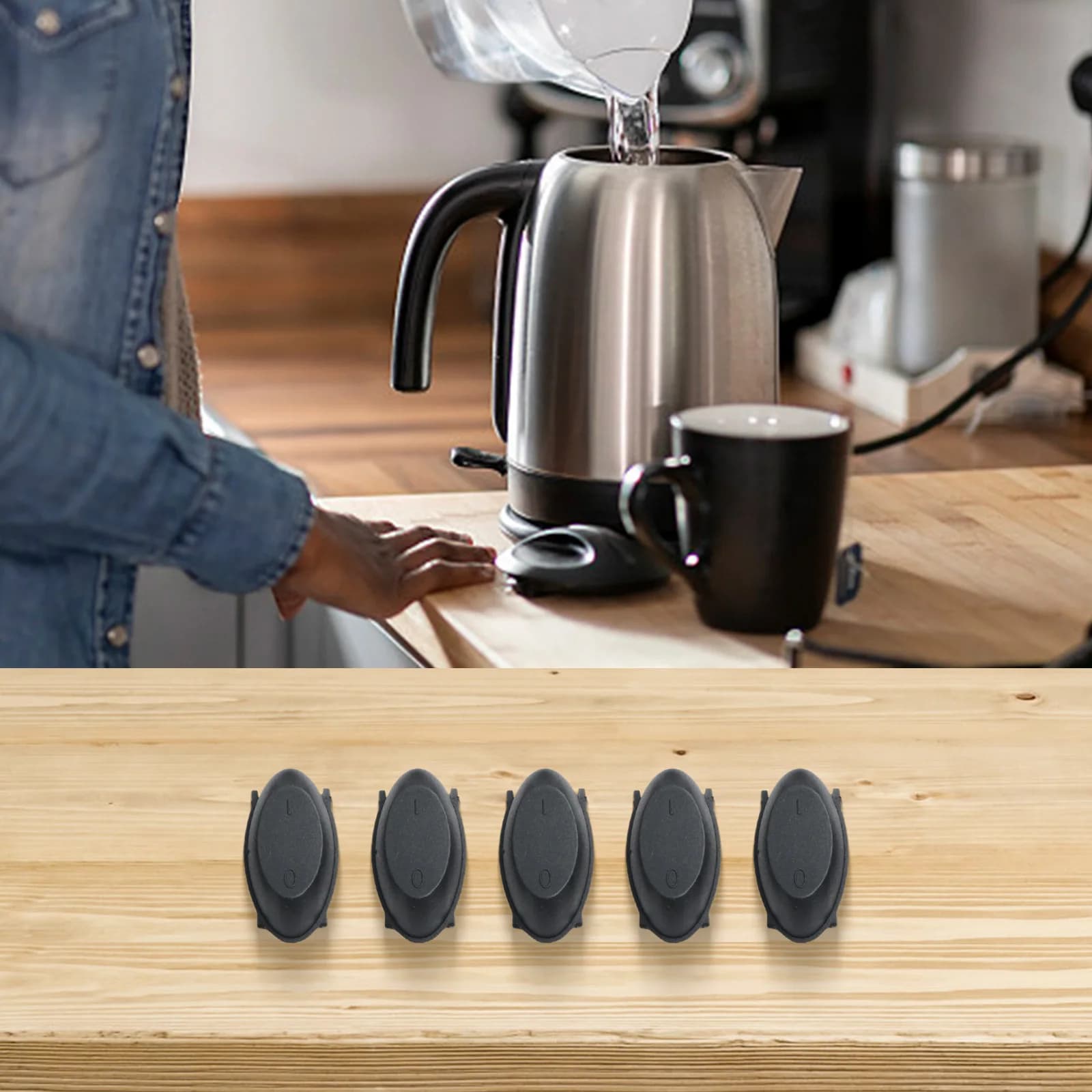 Kitchen electric kettle, spare parts for kettle, elegant black design, safe and precise adaptation, easy to install