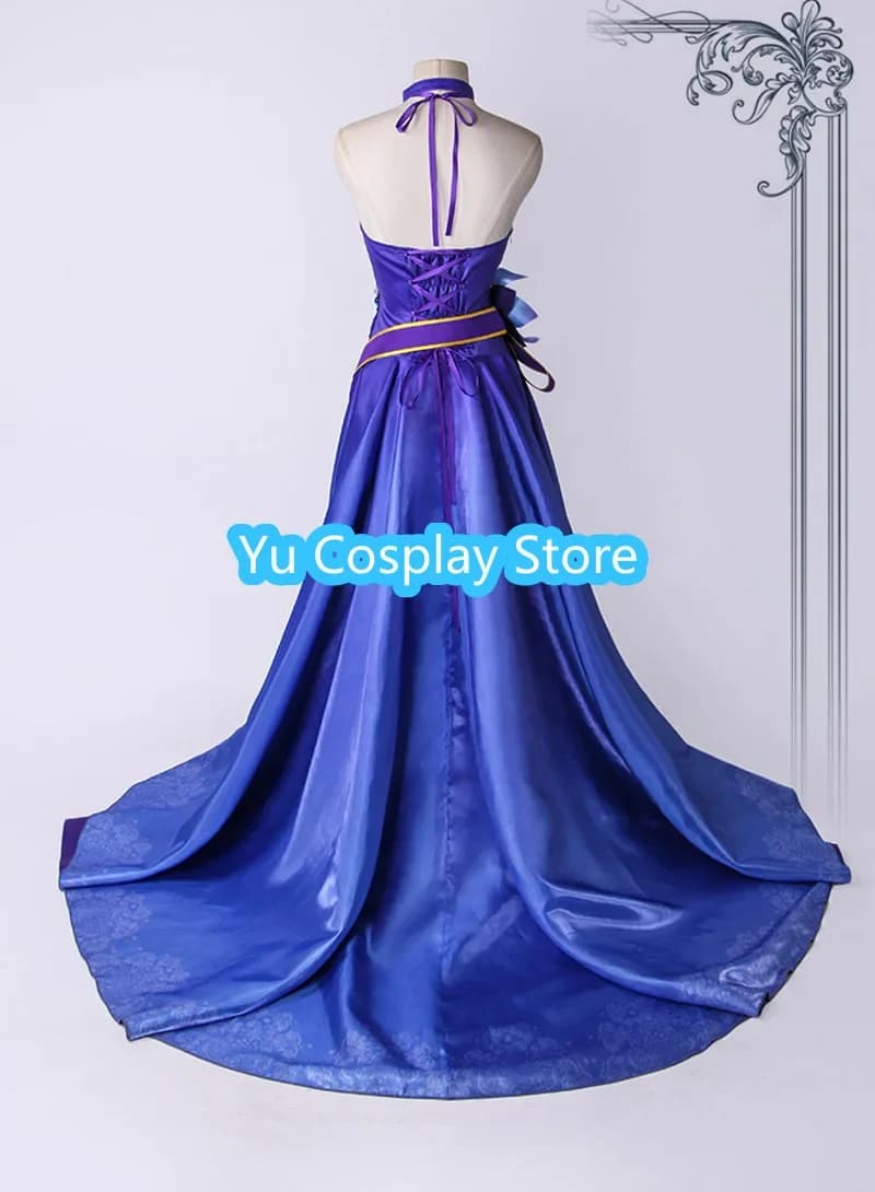 Yu-Cosplay Nuovo Gioco Azur Lane Illustrious Costume Cosplay Never Ended Tea Meeting Abiti Lunghi Blu Uniformi di Carnevale di Halloween