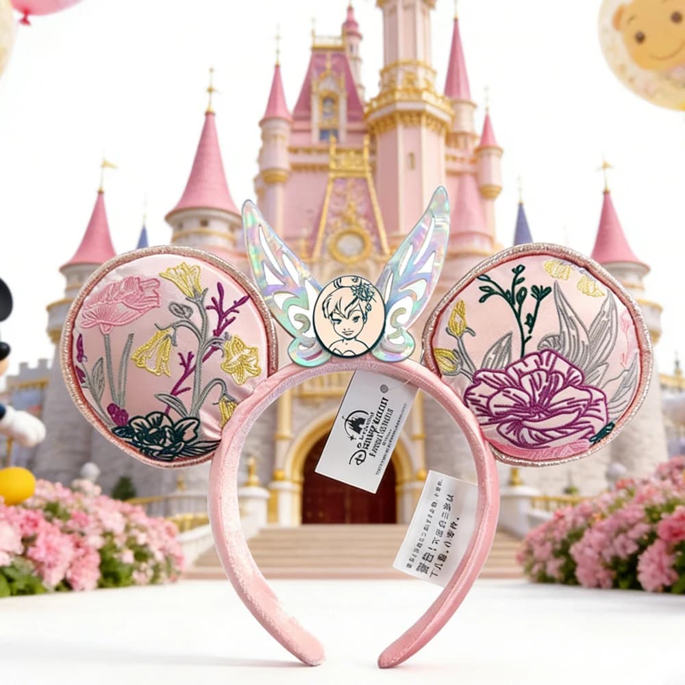 Fascia per capelli con orecchie di Topolino e campanellino, serie Principessa, per feste, regali di San Valentino, accessori per capelli per le vacanze