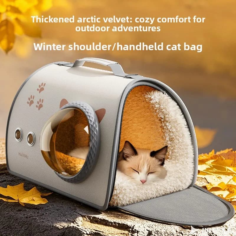 Trasportino per Animali Domestici a Forma di Capsula Spaziale, Zaino e Borsa a Tracolla Trasparente per Gatti, Borsa da Viaggio Morbida e Confortevole