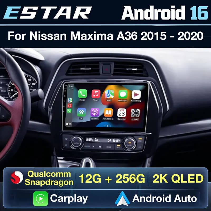 Autoradio Wireless Carplay Android 16 per Nissan Maxima A36 2015-2020 con Telecamera 360, Octa Core, Schermo 2K, RDS, 4G LTE, DSP, QLED Auto