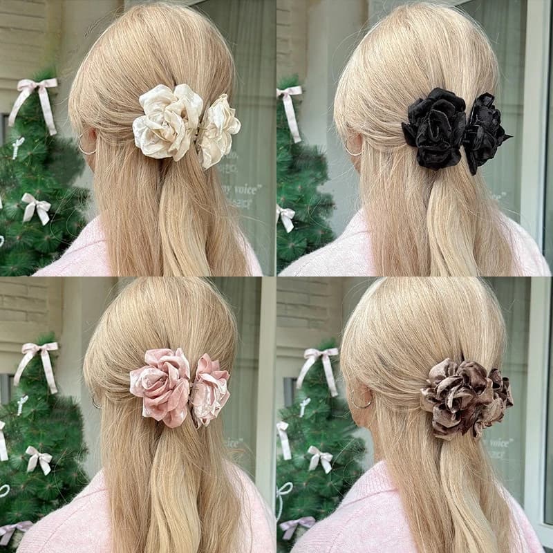 Fermaglio per capelli in velluto rosa, mini fermaglio a forma di artiglio di squalo per acconciature a mezza coda, accessori per capelli delicati, dolci, di nicchia e versatili per ragazze