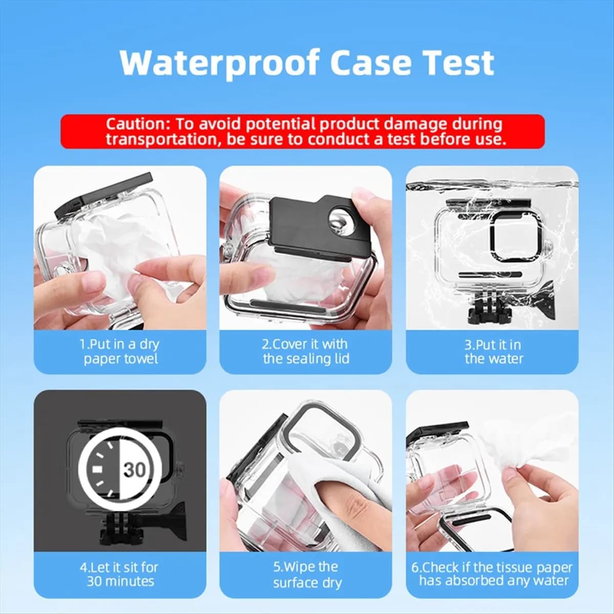 Custodia impermeabile M05K 60M per GoPro Hero 12 11 10 9, custodia subacquea per immersioni, accessori per action camera, A