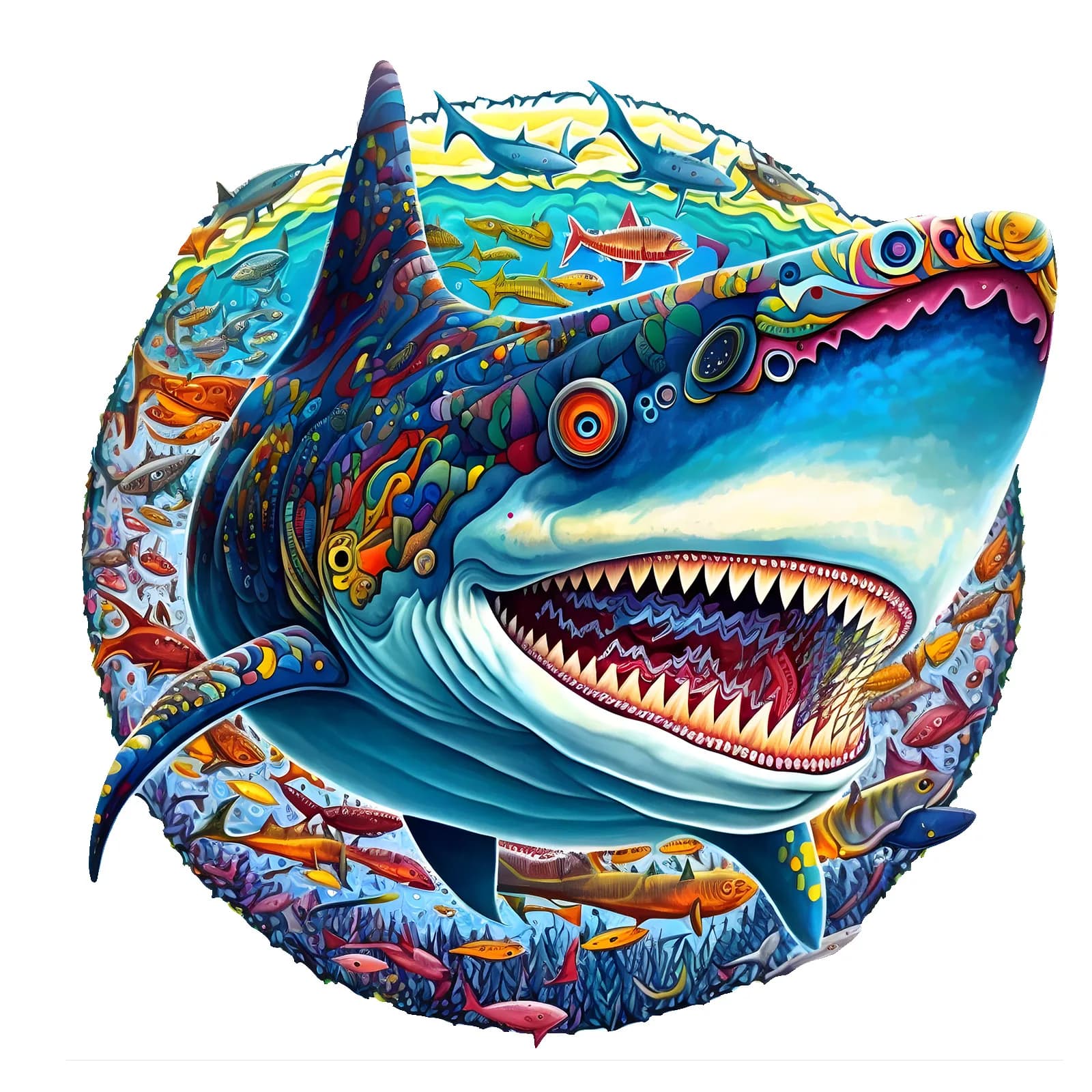 Puzzle in legno con motivo squalo, forme di animali irregolari, giocattoli antistress, regalo di compleanno per le vacanze